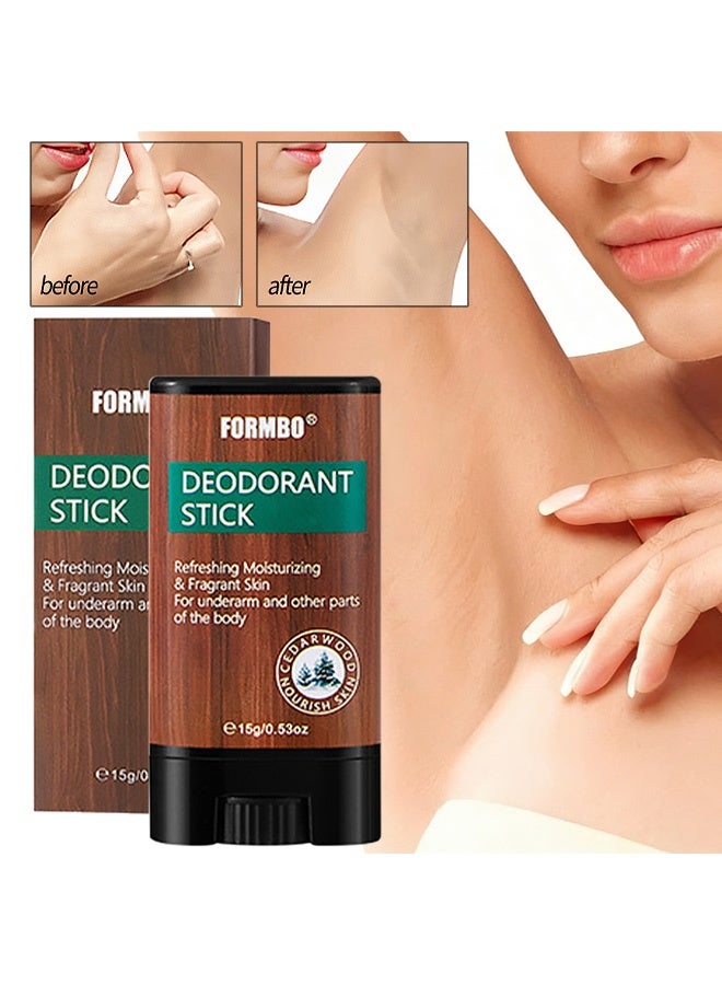 FORMBO Antiperspirant and Deodorant Body Cream 15g - Underarm product to reduce body odor and leave a pleasant fragrance. Fragrant body stick - Dry and effective antiperspirant stick #Cedarwood fragrance - Image 1